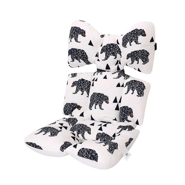 Black bear(New) Подушечка Для сиденья детской коляски, Автомобильная подушка для сиденья, хлопковые матрасы, подушка для детской коляски, утолщенная мягкая подушка, подушка для кресла на колесиках - Цвет: Black bear(New)