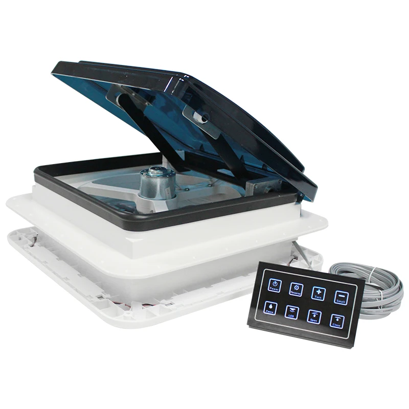Kopen Tytxrv 12V Uv-bestendigheid Elektrische Controle Met Led Licht En Aanraken Screen Panel Rv Dak Vent Caravan Dakraam
