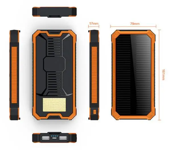 

2021 Huge Capacity Solar Power Bank 30000mAh Dual-USB Waterproof Solar Power Bank Battery Charger For All