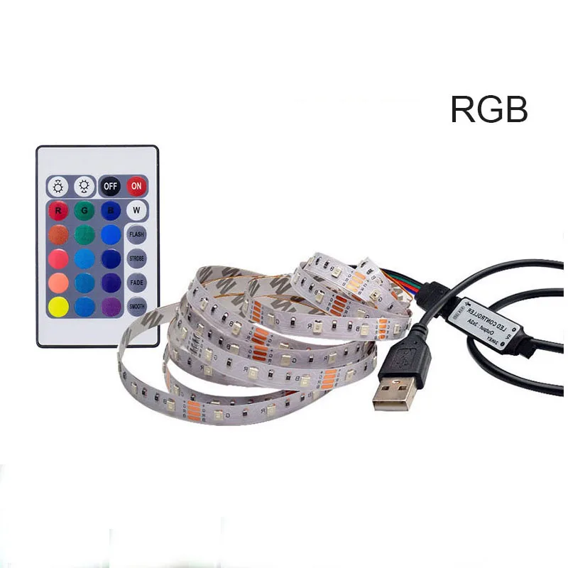 USB Светодиодные ленты светильник ТВ фон ing RGB неоновая лента SMD3528 DC 5V без