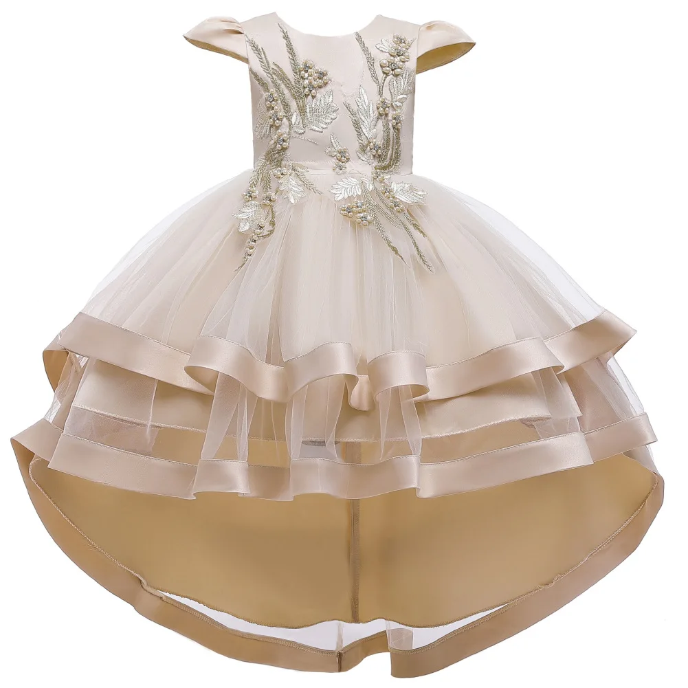 

2020 Baby Girls Flower Kids Dress for Girls Lace Cake Tutu Party Princess Dress Girl 3-12 Yrs Birthday Party Event Prom Dress