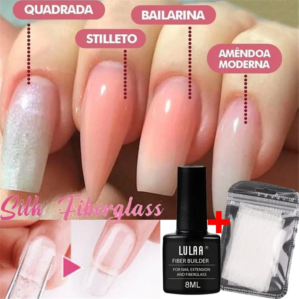 1 комплект клея для наращивания ногтей + 10 шт. стекловолокна (Стекловолоконные