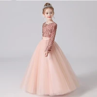 real photos flower girl dresses wedding junior bridesmaid sequin tulle evening party dress for girls pageant gown