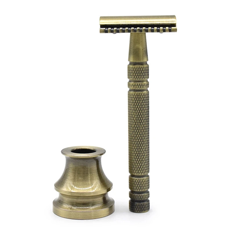 

AD-Luxurious Razor Butterfly Open Adjustable Safety Classic for Superb Mens Shaving Razor Barber Shaver with Base