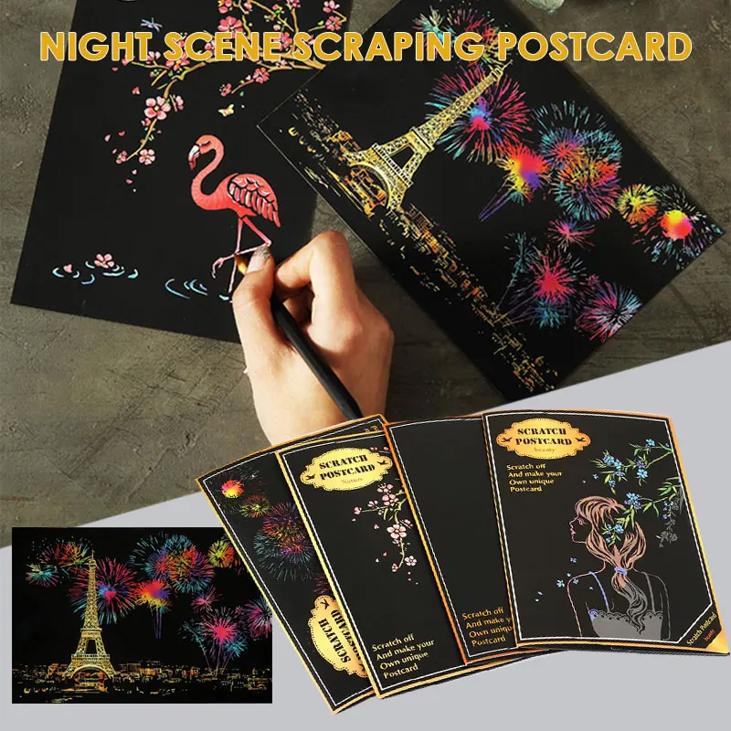 21*15cmMagic Scratch Art Crafts World landscript картины бумага для взрослых декомпрессионные игрушки