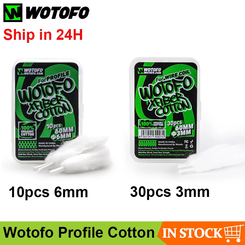 Оригинальный хлопковый фитиль Wotofo Xfiber 3 мм 6 сделай сам для профиля RDA и unit RTA Profile M