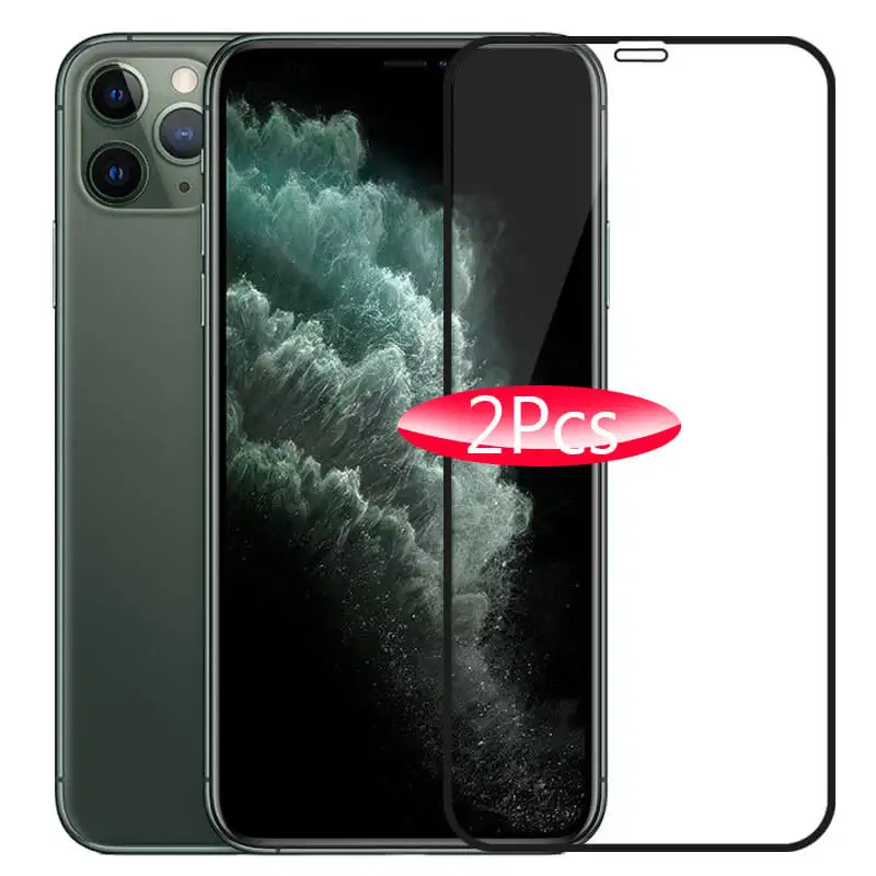 2 шт. Защитное стекло для iphone 11 Pro Max защитное на aifone 7 8 плюс 11Pro 3D Защитная пленка