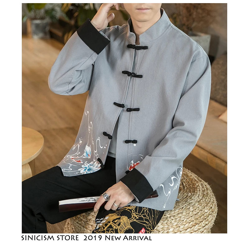 Sinicism Store мужские осенние куртки с пряжкой 2020 Мужской винтажный уличный