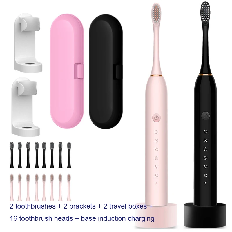 16 зубчатые головки Sonic электрическая зубная щетка Перезаряжаемые 6 режимов Smart Ultra