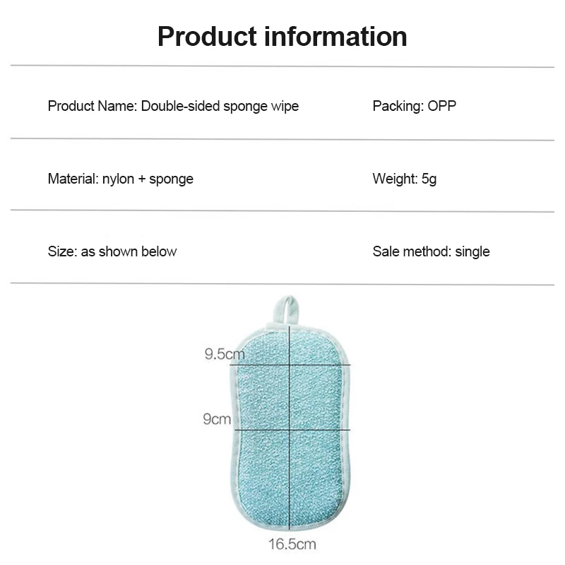 Двусторонняя Губка из бамбукового волокна тряпка для чистки посуды с сильной