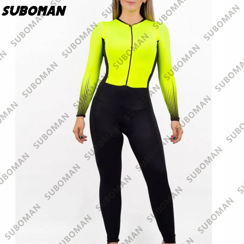 

2021 suboman pro Women's fashion Long Sleeve trousers Monkey Female highway mountain bike winter Outdoor Sports Bike Clothing