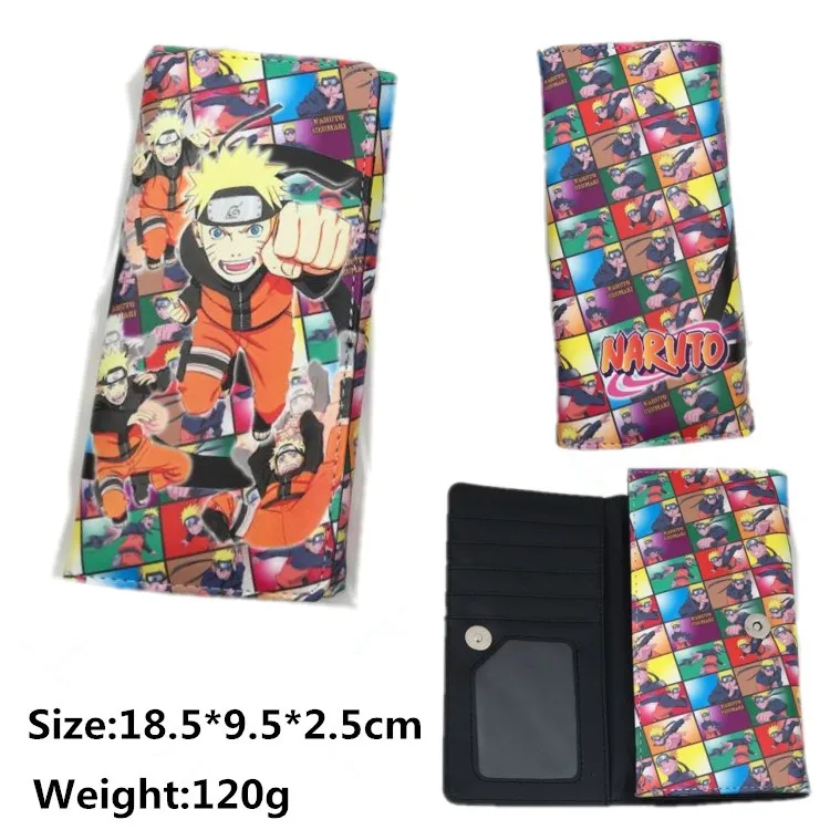 Anime Handbags Uzumaki Naruto Wallets Men Long Wallet Cartoon Coin Purse PU Leather Card Holder Phone Bag Gift