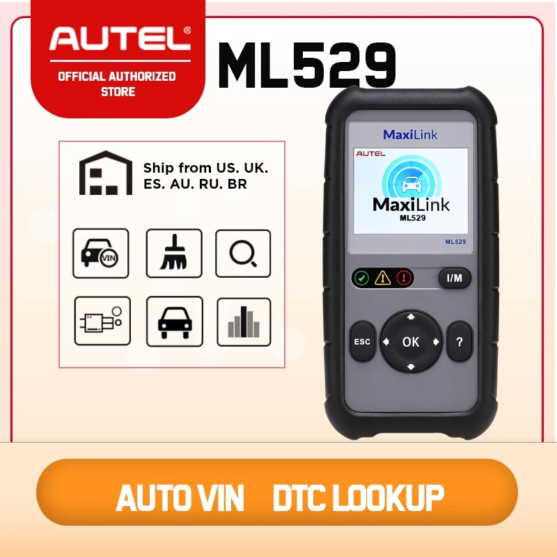 AUTEL MaxiLink ML529 OBD2 сканер автомобильный диагностический инструмент полный OBDII