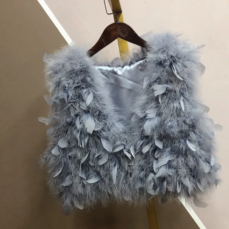

Меховой женский короткий жилет Popodion, теплые жилеты CHD20335