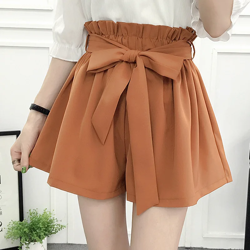 

Shorts Classic Vintage Elastic High Waist Fashion Female Plus Size Loose Casual White