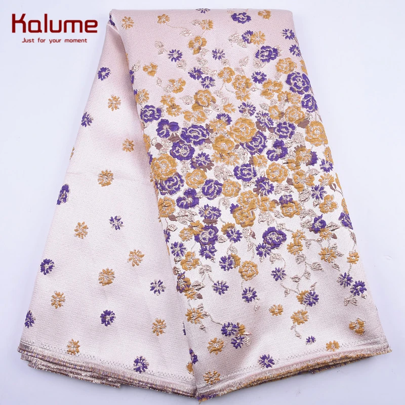Kalume/Высококачественная жаккардовая африканская кружевная ткань тяжелая