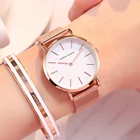 Часы женские кварцевые из нержавеющей стали под розовое золото с японским механизмом