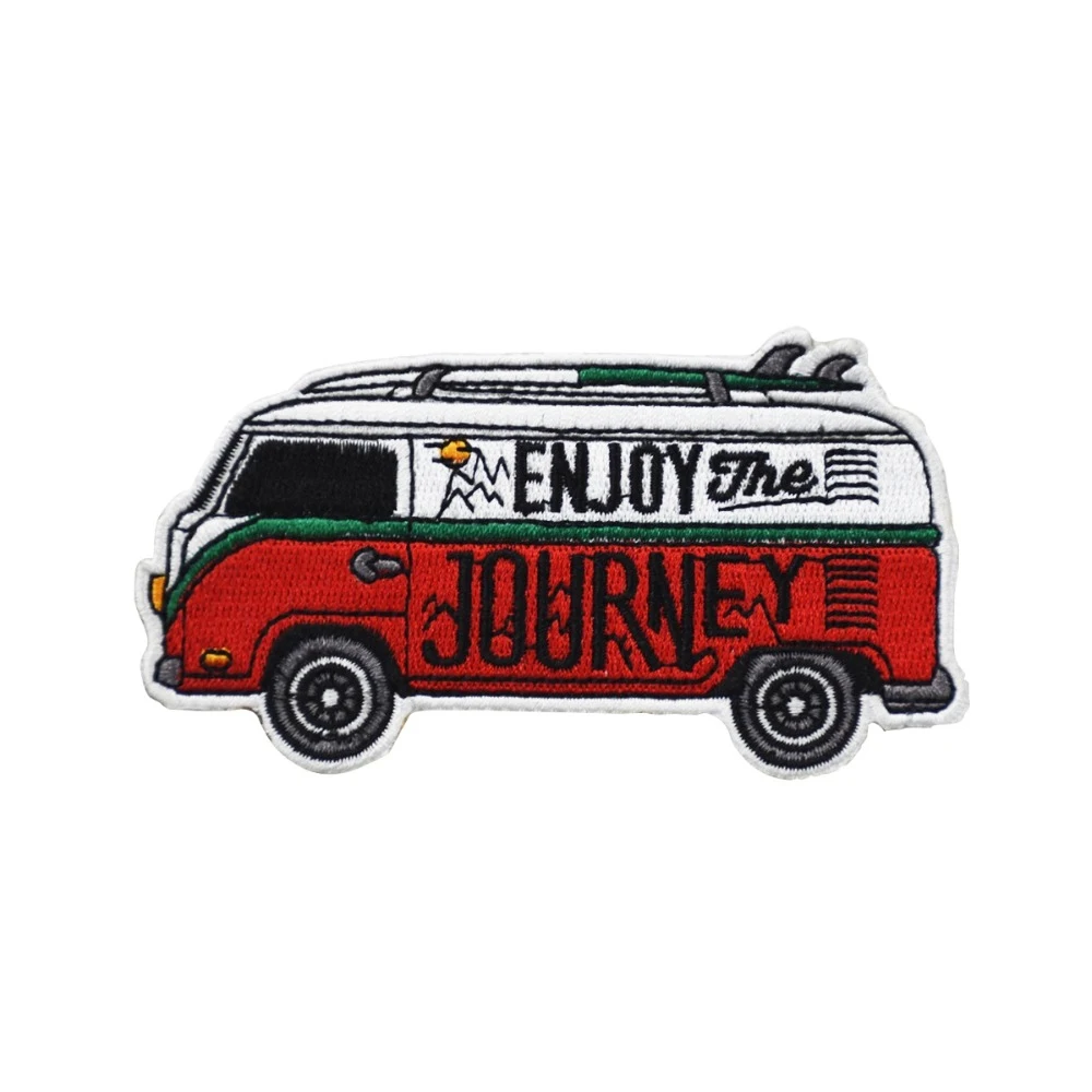 Наслаждайтесь путешествием автобус мультфильм DIY патч Милая Вышивка железные