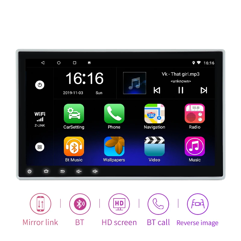 Универсальный автомобильный радиоприемник 1 Din Android 10 0 дюйма GPS навигация Bluetooth