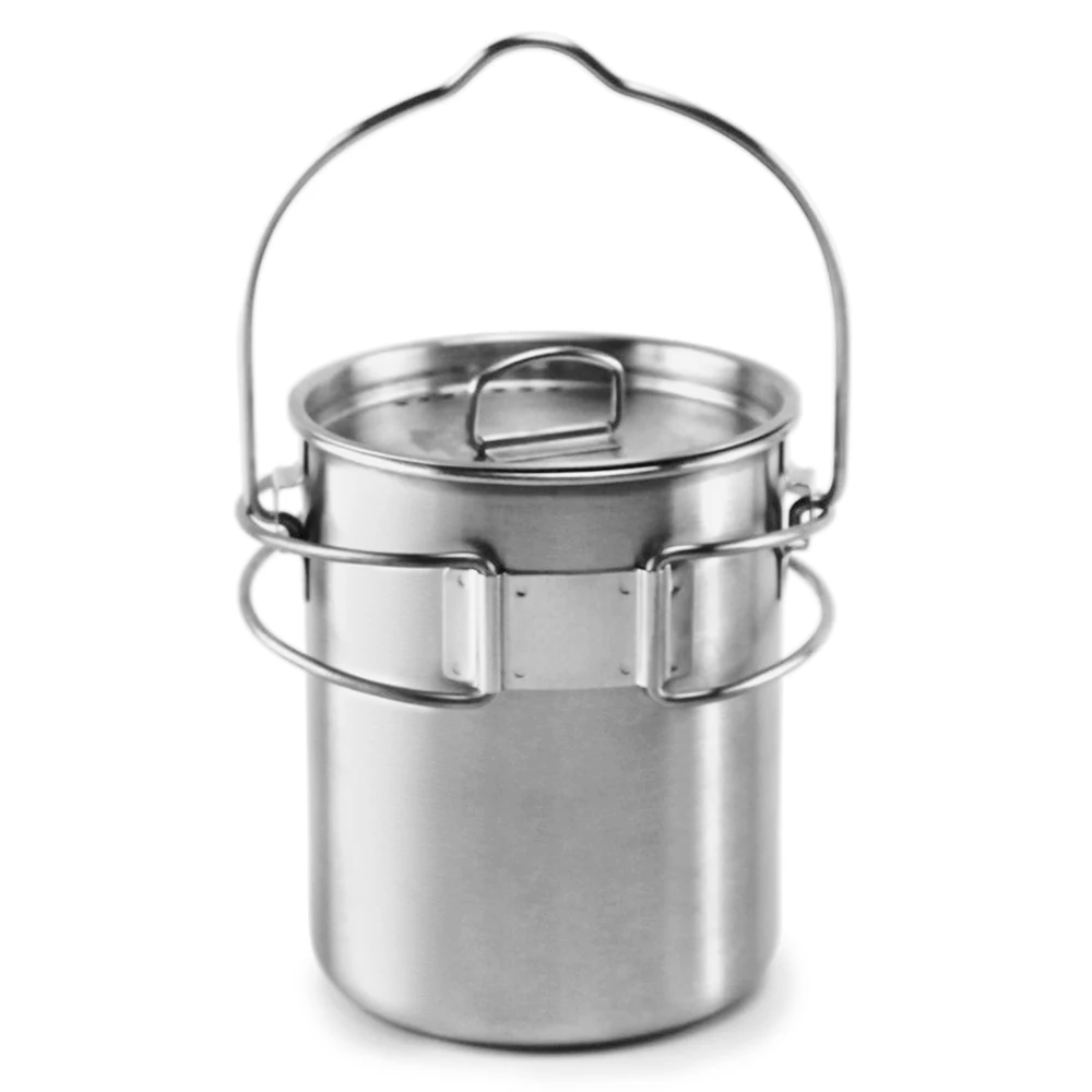 Портативный Кемпинг Кружка горшок Нержавеющая сталь стакана воды Пикник чашка