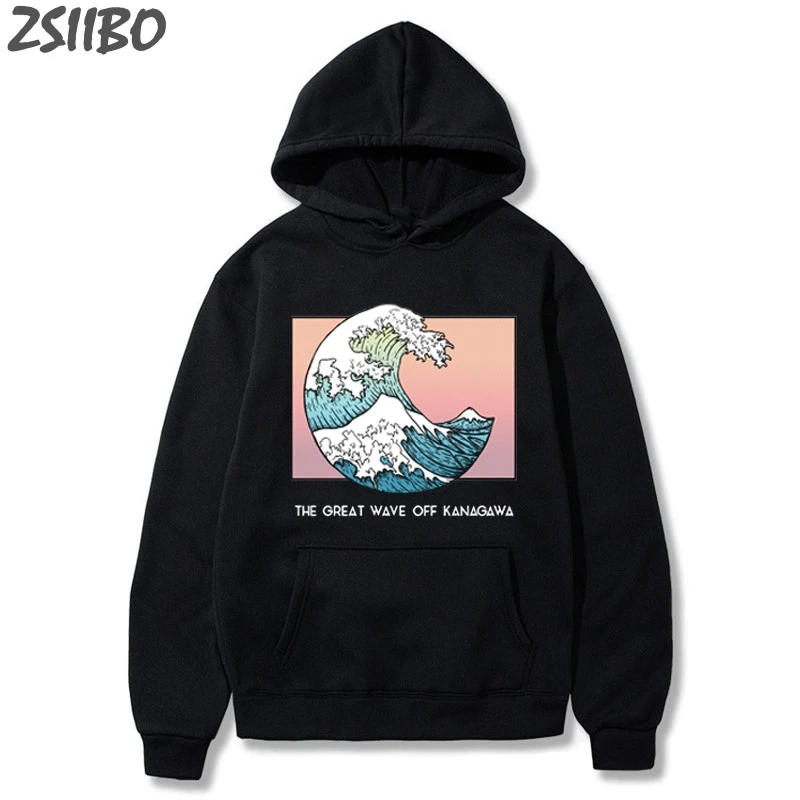 Harajuku 2019 мужские толстовки унисекс Ukiyo e Kanagawa Van Gogh Oil с волнистым принтом для