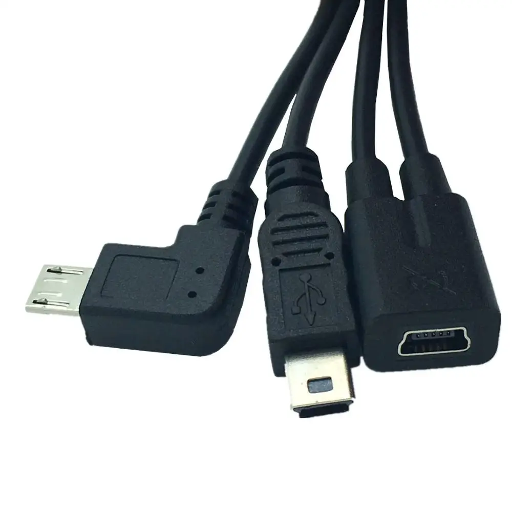 Mini 5P Female to Micro Male угол 90 градусов + mini Кабель адаптер для автомобильных gps