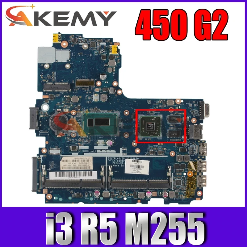 

AKemy laptop Motherboard For HP Probook 440 450 470 G2 I3 Mainboard 782950-001 R5 M255 ZPL40/ZPL50 LA-B181P VGA inboard