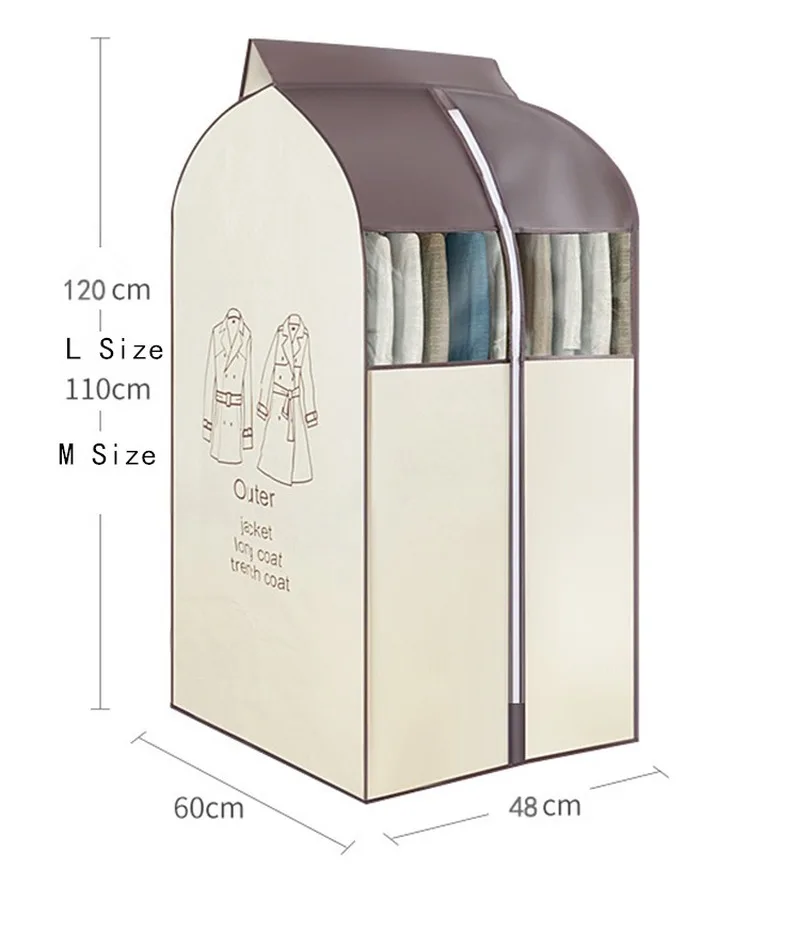 

Non-woven Clothing Dust Cover Wardrobe Hanging Clothing Suit Bag Clothes Protector Case Home Storage Bag Case Organizer