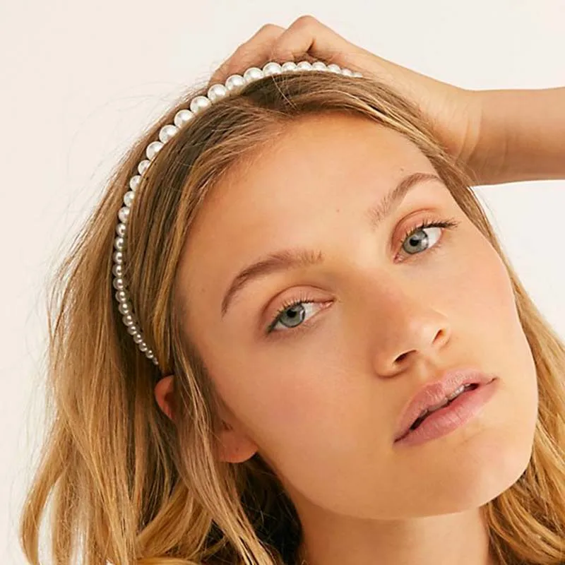 Женская повязка на голову с искусственным жемчугом богемная свадебная тиара