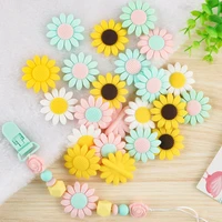 kovict 50100pc sunflower silicone beads food grade bpa free for diy baby teething pacifier chain pendant accessories gifts