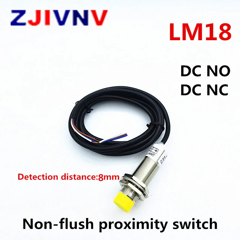 

Беспромывочный индуктивный датчик приближения M18 DC NO/NC 2 провода IP67 расстояние обнаружения 8 мм
