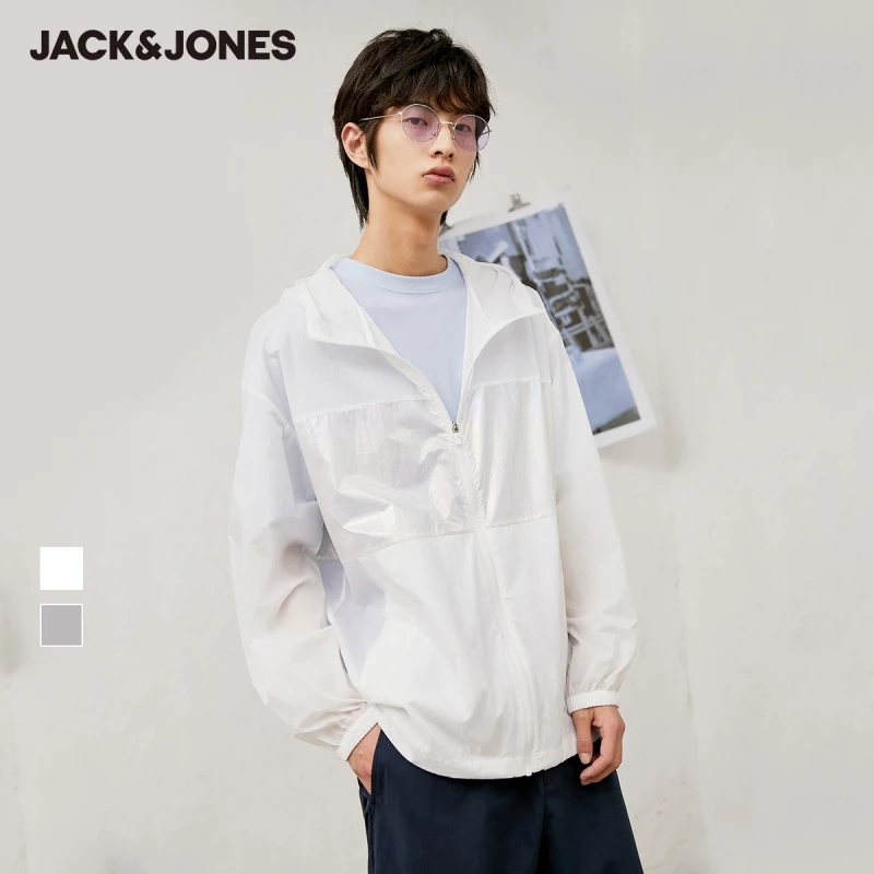 

JackJones Men's Sporty Breathable Light-weight Hooded Stand-up Collar Sun-protective Jacket | 221121068