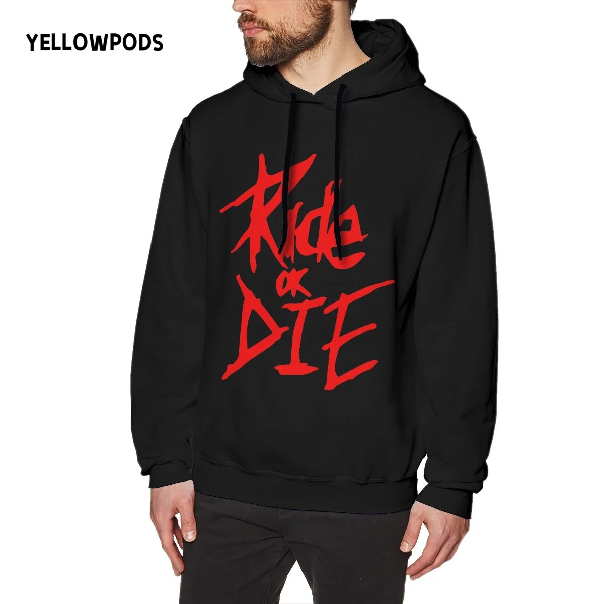 

Yellowpods-Ride Or Die Hoodie Hip Hop Anime Pullovers Tops Loose Long Sleeves Autumn Man Cloth