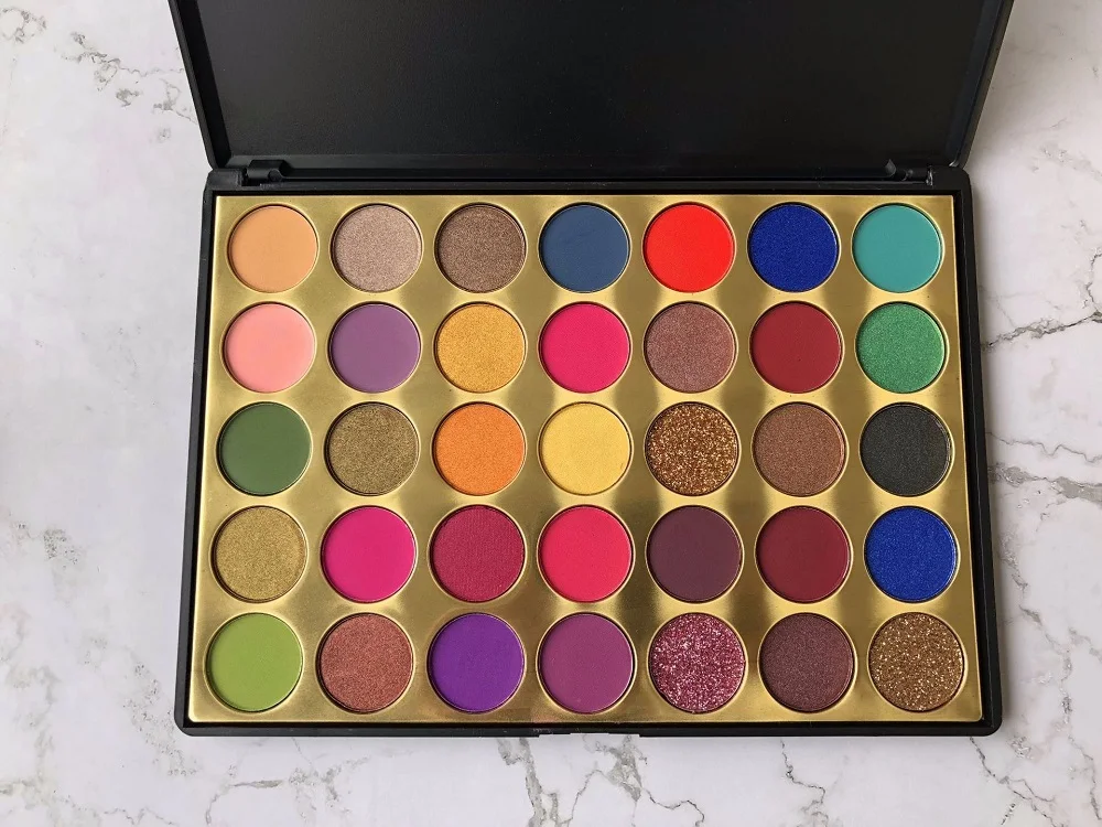 Индивидуальная метка красота 35 цветов пигментированный мерцающий и матовый макияж Пудра Тени для век Палитра длительный блеск Косметика набор