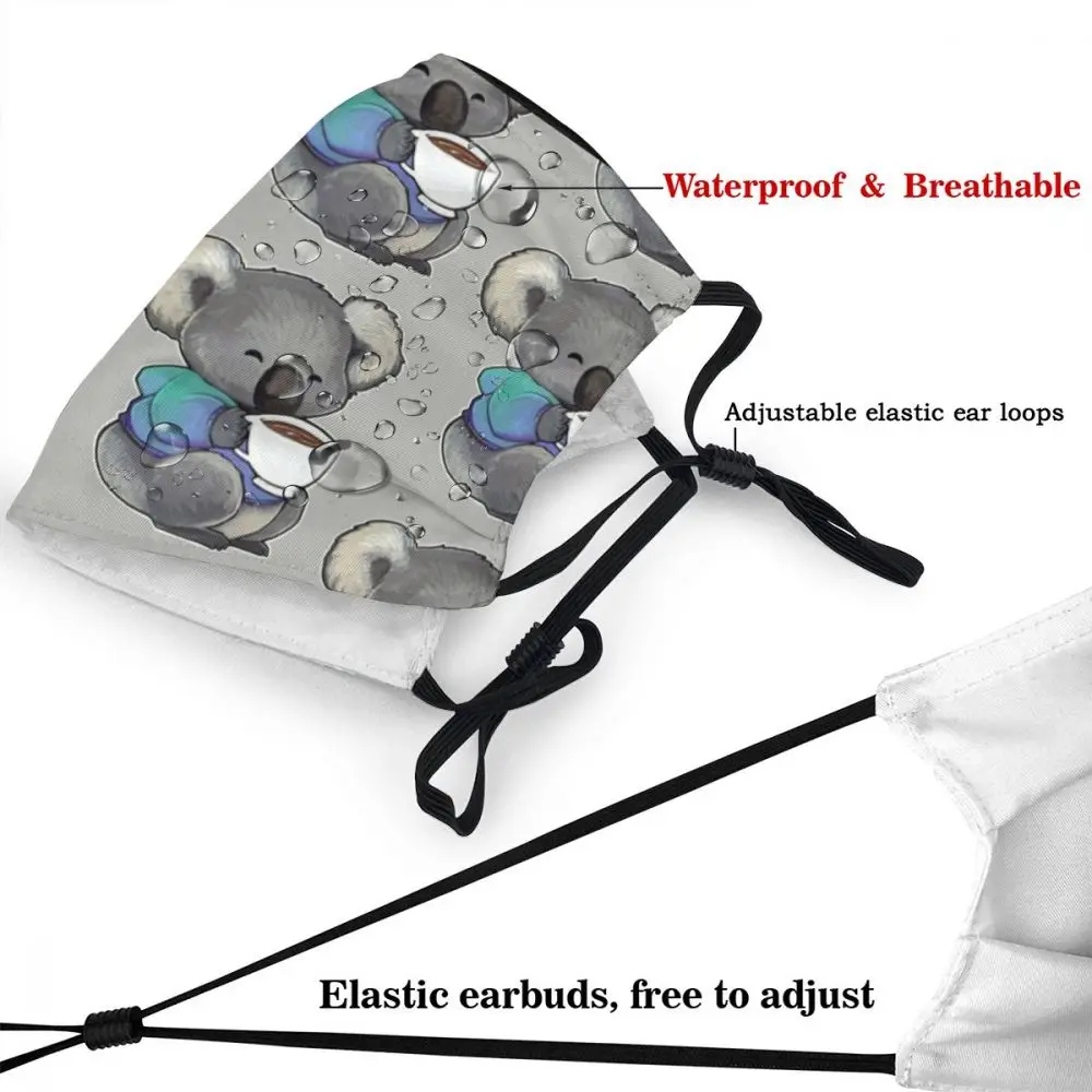 Неодноразовая маска для лица с изображением медведя Koala пыленепроницаемый