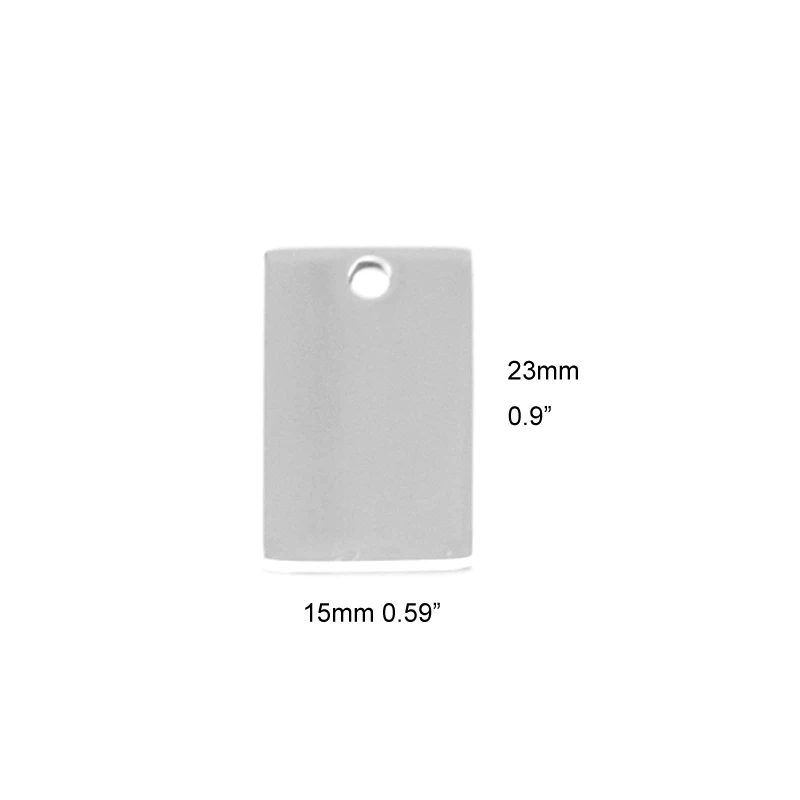 100 шт. прямоугольная подвеска гладкое зеркало Двухстороннее полированное