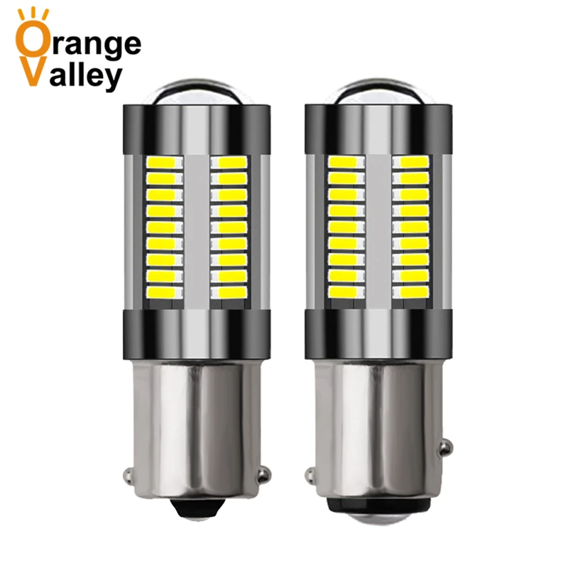 2 шт. Сверхъяркие Светодиодные Автомобильные лампы 1156 BA15S P21W 1157 BAY15D 66 SMD
