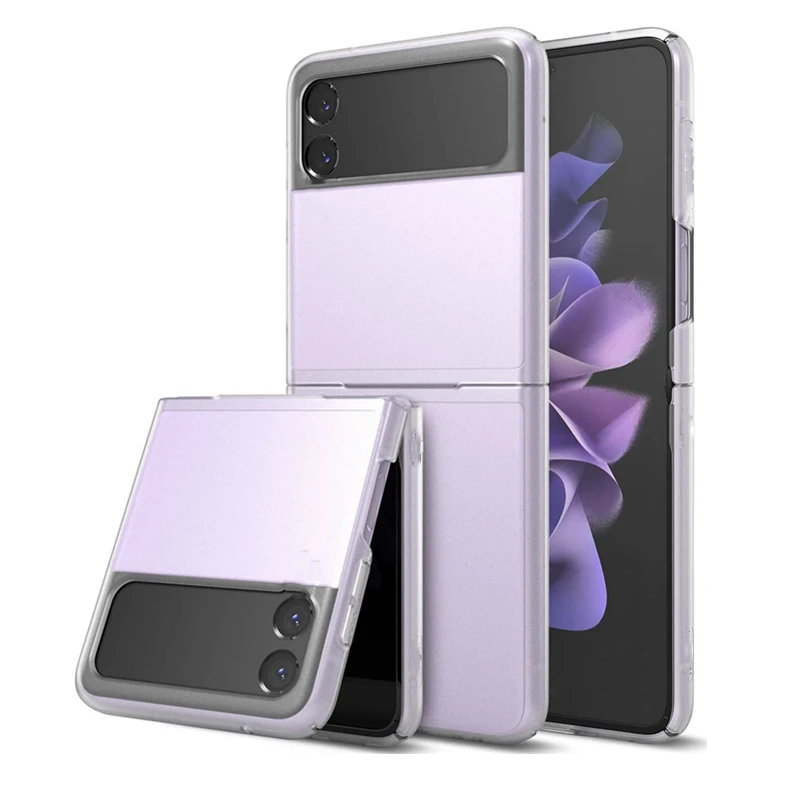 

Transparent & Black & Matte Clear Case for Samsung Galaxy Z Flip 3 Capa Hard Protective Cover for Galaxy Z Flip3 5G Case Fundas