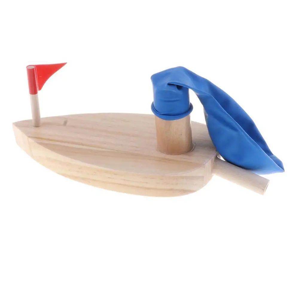 Деревянная лодка с воздушным шаром мультяшная детская игрушка для купания