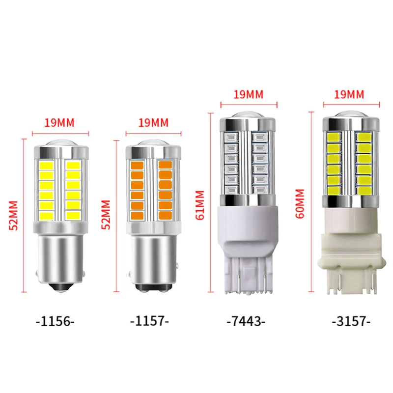 

1 Pcs Auto Led Turn Signal Lights For Car 1156 BA15S P21W 1157 P21/5W BAY15D Brake Light 3157 12V Super Bright Leds