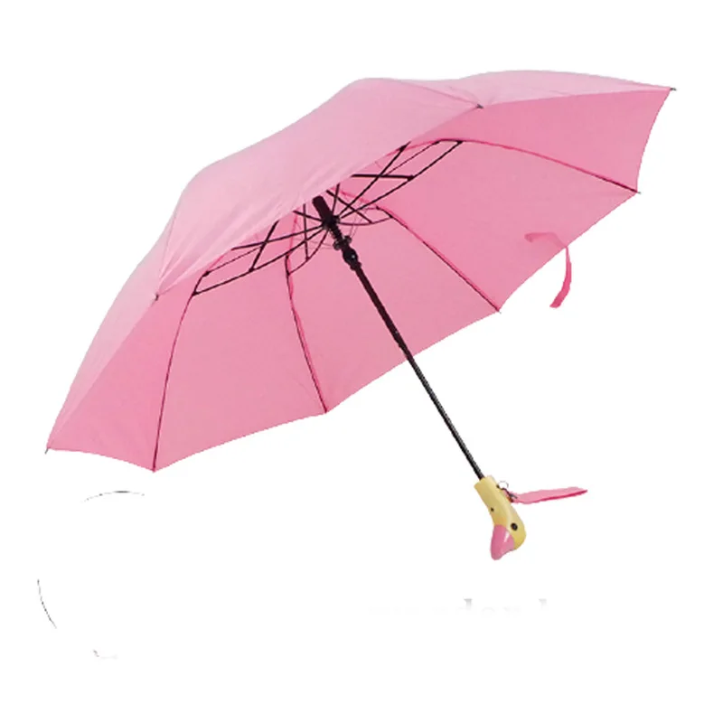 

Outdoor Windproof Rainy Umbrella 8 Bones Duck Head Wood Handle Dual-folding Umbrella Women Automatic UV Sunscreen Sun Rain Gear