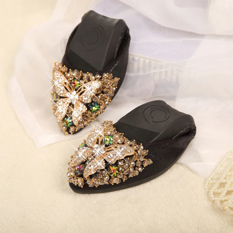 2019 хит продаж женская обувь для танцев на плоской подошве с кристаллами