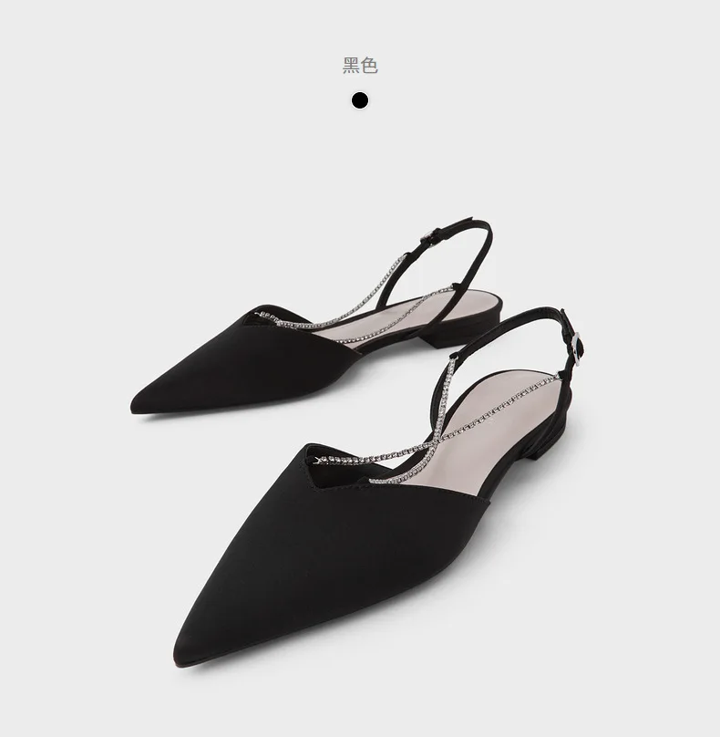 

Velvet Shoes 2021 Summer Pointed Heel Sandals Shallow Mouth Suit Female Beige Suede Spring Low Girls Flat New Comfort Black Buck