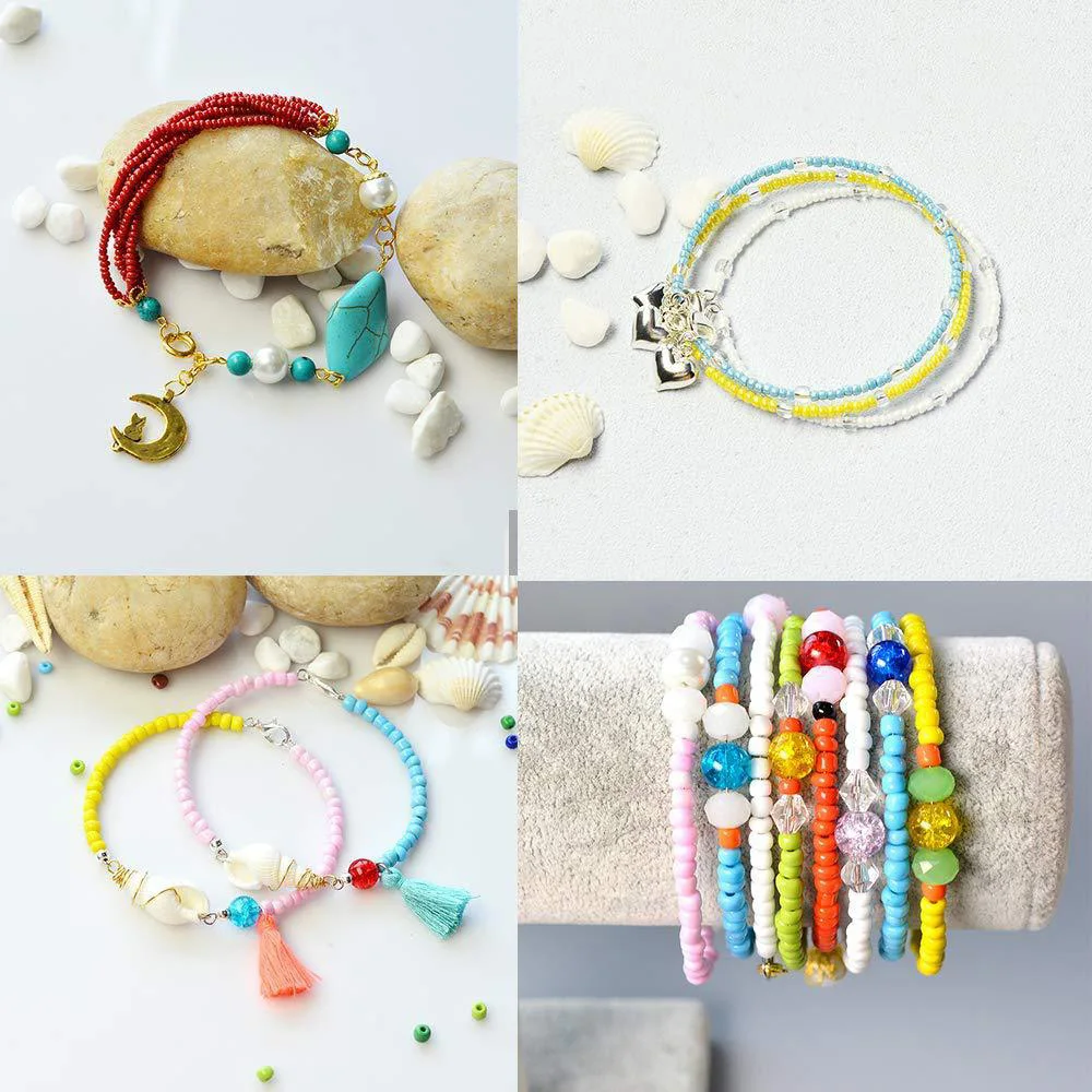 

1900pcs Glass Seed Beads 3mm DIY Craft Bead For Jewelry Making With Storage Case 1 Box