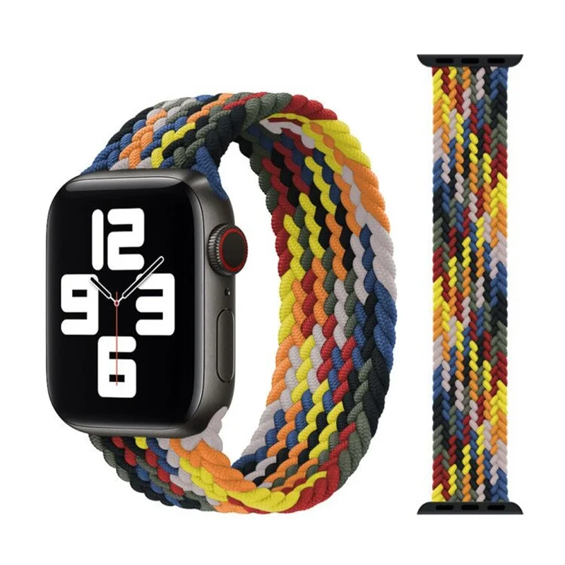 

Fabric Braided Solo Loop Nylon Strap For Apple Watch SE 6 Band 44mm 40mm 38mm 42mm Elastic Bracelet for iWatch Series 5 4 3