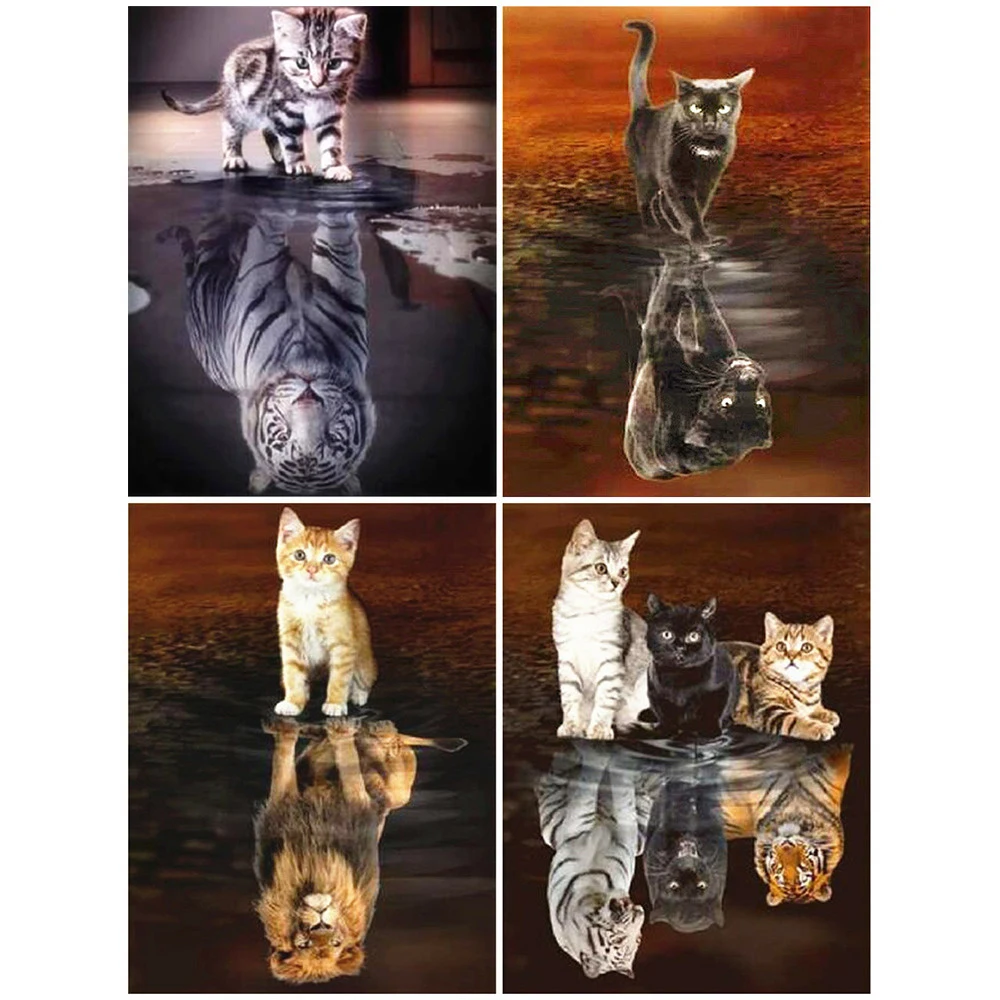 

Animal Reflection Custom Diamond Painting Accessories Pictures Diamonds 5d Fast Delivery Paintings on the Wall Mosaic Embroidery