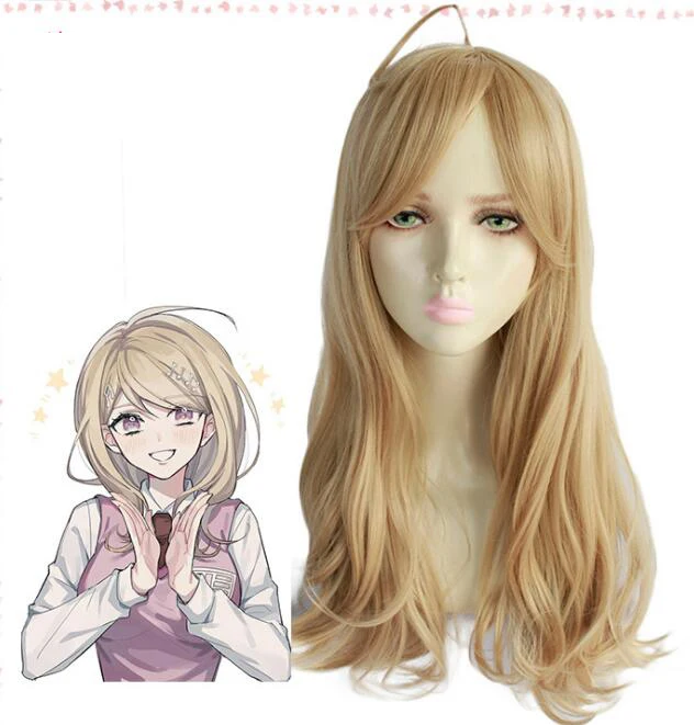 

Long Wig Anime Danganronpa V3 Kaede Akamatsu Women Cosplay Costume Dangan Ronpa Heat Resistant Synthetic Hair Party Wigs