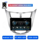 Автомагнитола на Android 10, 2 + 32 ГБ, GPS, для Hyundai Accent Verna 2012, 2013, 2014, 2015, 2016, 2017, HD, большой экран, GPS-навигация