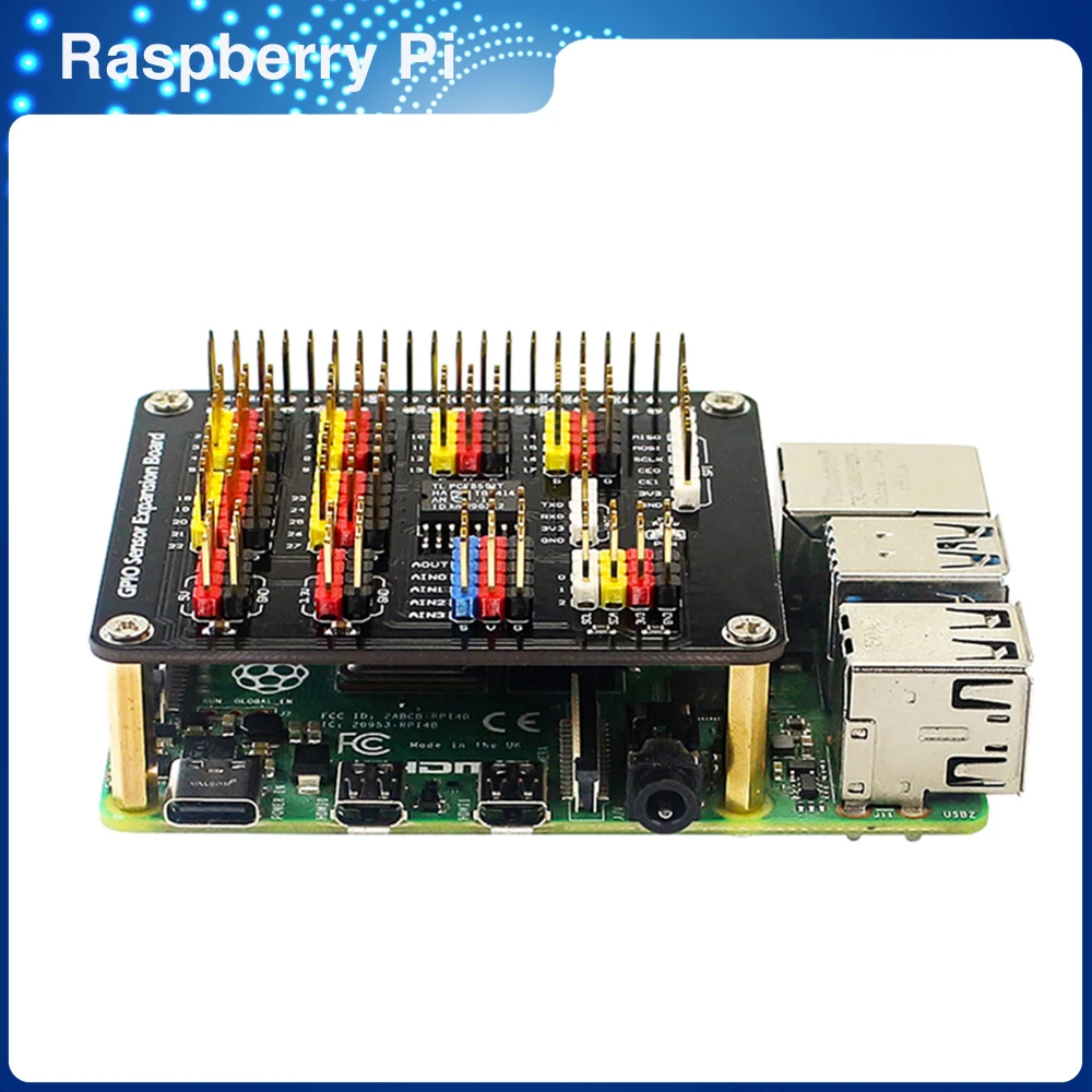 

Плата расширения датчика ITINIT R82 Raspberry Pi 4/3B +/3B GPIO светодиодный Одом, плата расширения преобразования цифрового в аналоговый, AD/DA