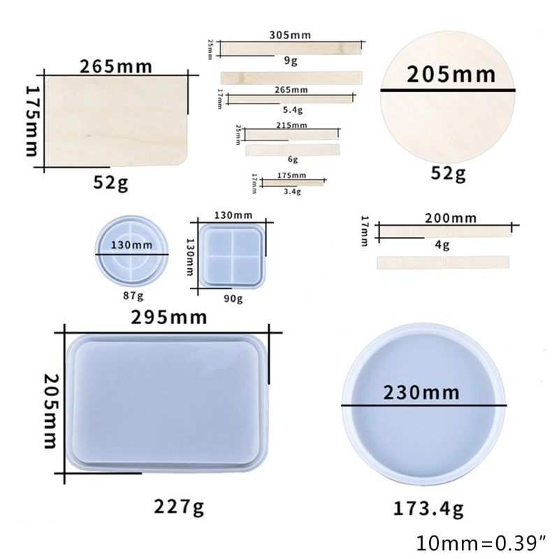 

Crystal Epoxy Resin Mold Coaster Fruit Tray Silicone Mould DIY Handmade Crafts Cup Mat Pad Making Tool
